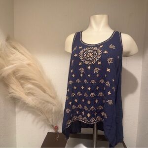 THML Boho Style Embroidered Blouse Sz Medium
